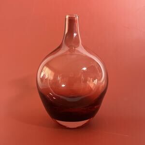 IKEA Salong Cranberry Blown Glass Vase – 8" Modernist Ruby Red – Johanna Jelinek